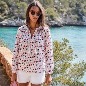 Boden gauze boho birds top Sz 4